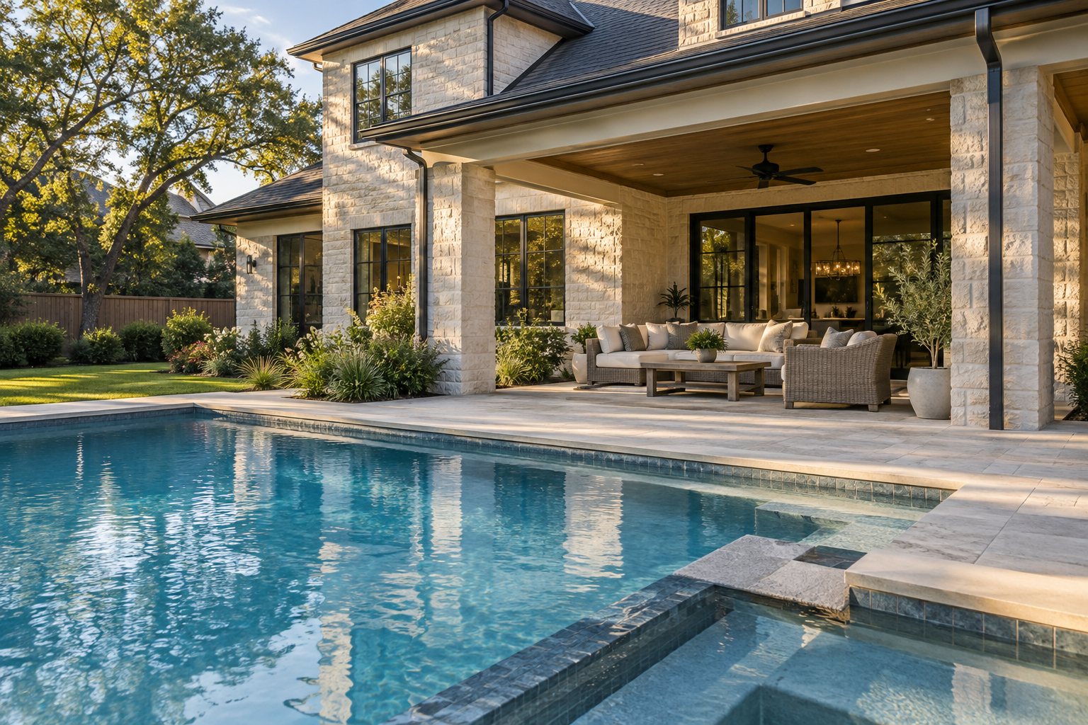 Home design inspiration: a pool and covered patio